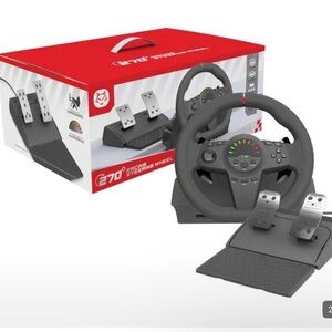 Universal Black Racing Steering Wheel & Pedals - 270° Force Feedback